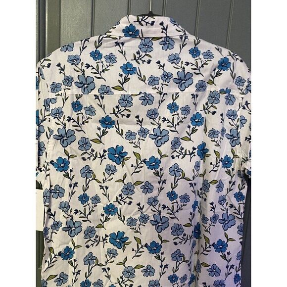Reverse Threads Shirt Size Medium Blue White Floral Short Sleeve Button Mens - Picture 8 of 10